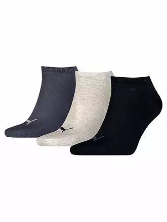 PUMA |  Sneakersocken 3er Pkg blue/grey melan | schwarz